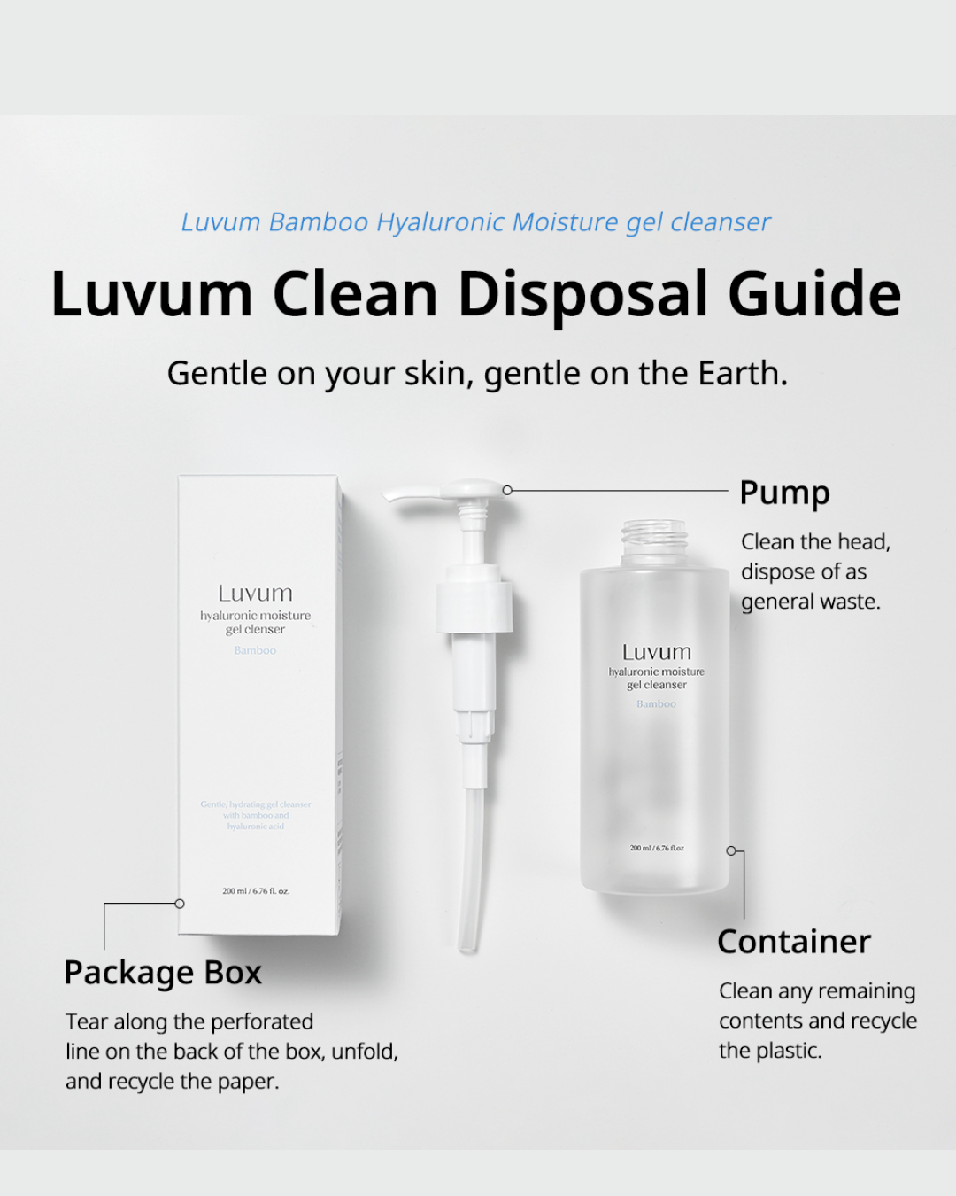 Luvum Bamboo Hyaluronic Moisture Gel Cleanser (200ml)