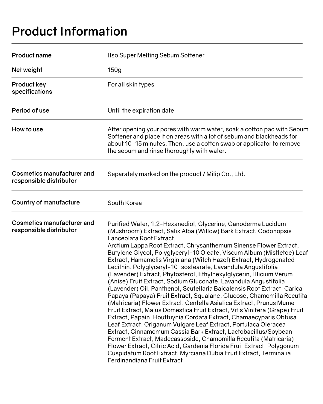 ilso Super Melting Sebum Softener