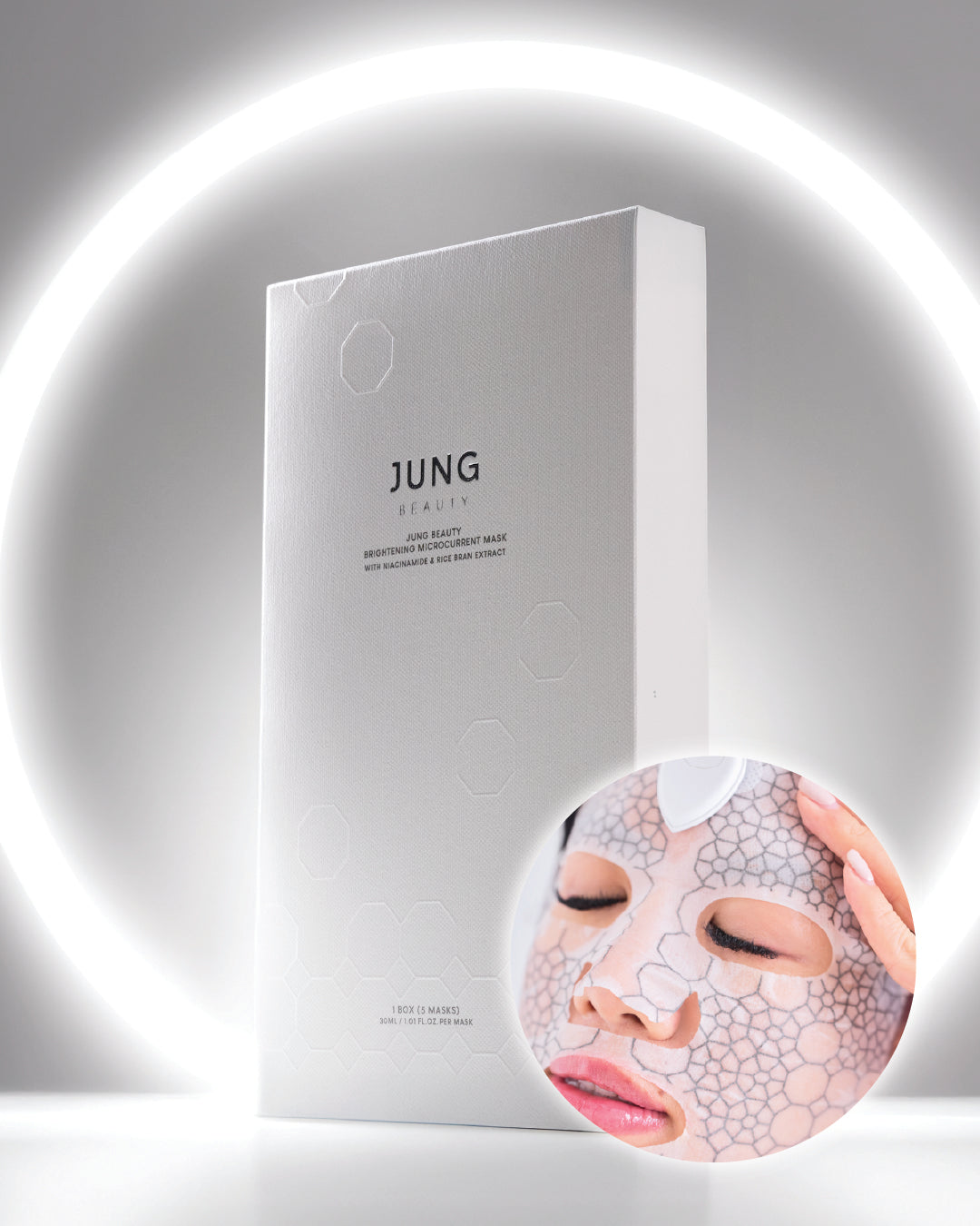 Jung Beauty Brightening Microcurrent Mask with Niacinamide and Rice Bran Extract