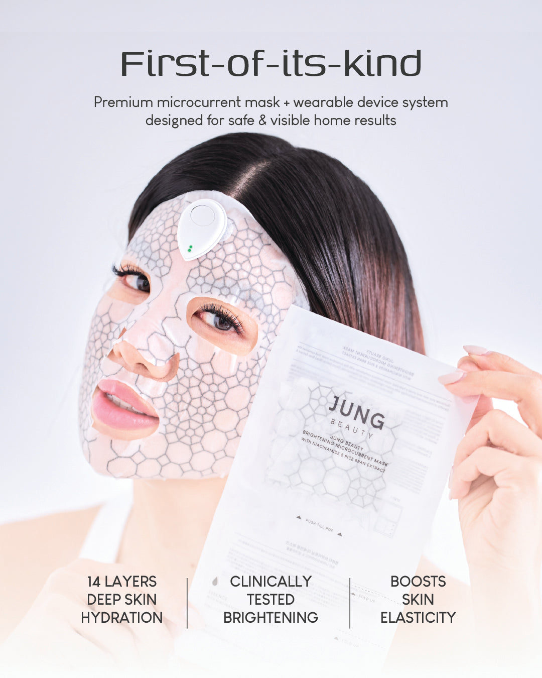 Jung Beauty Brightening Microcurrent Mask with Niacinamide and Rice Bran Extract