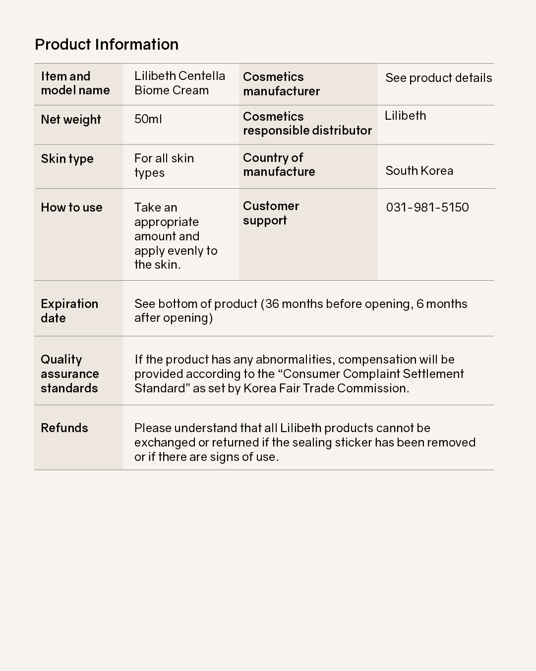 Lilibeth Centella Biome Cream