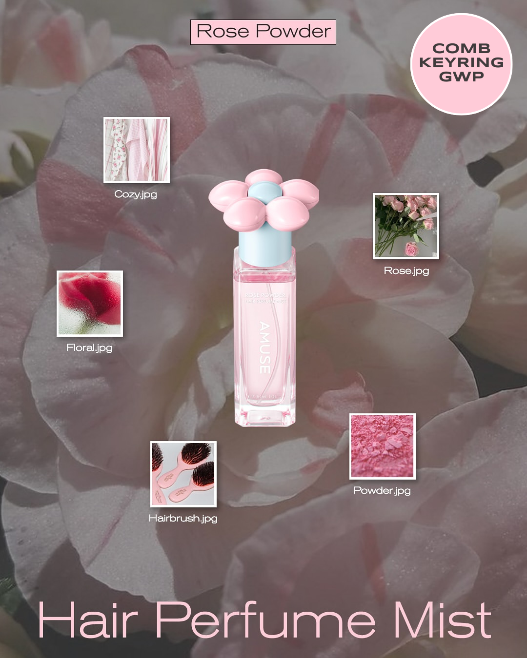 [PROMO] AMUSE Limited Edition Hair Perfume Mist + Comb Keyring GWP