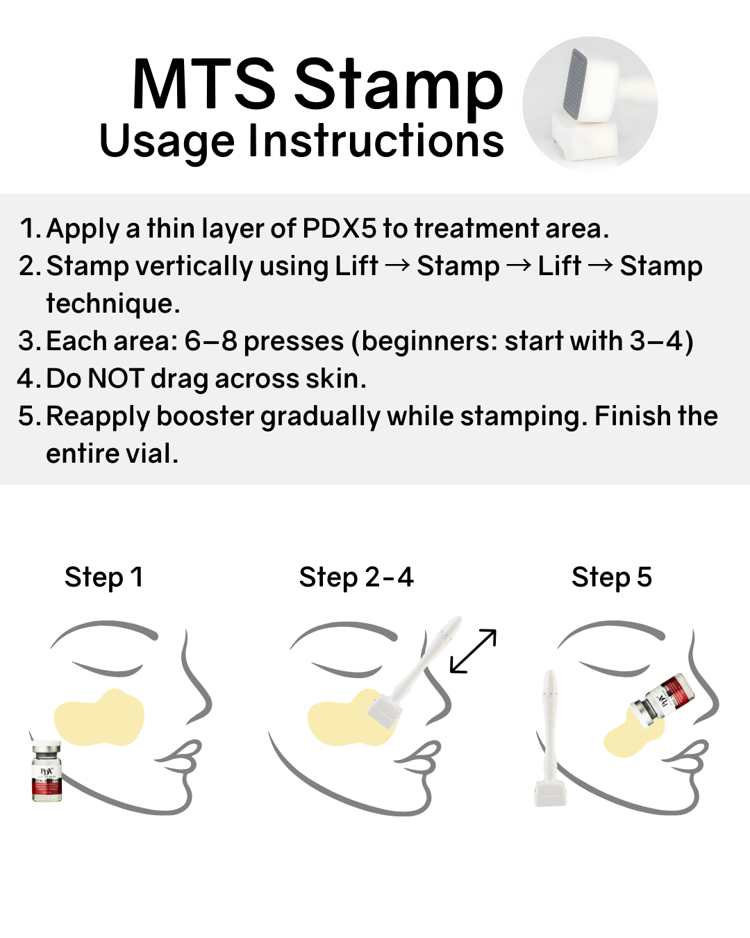 Dermaline PDX5 Skin Booster Total Solution & MTS Stamp