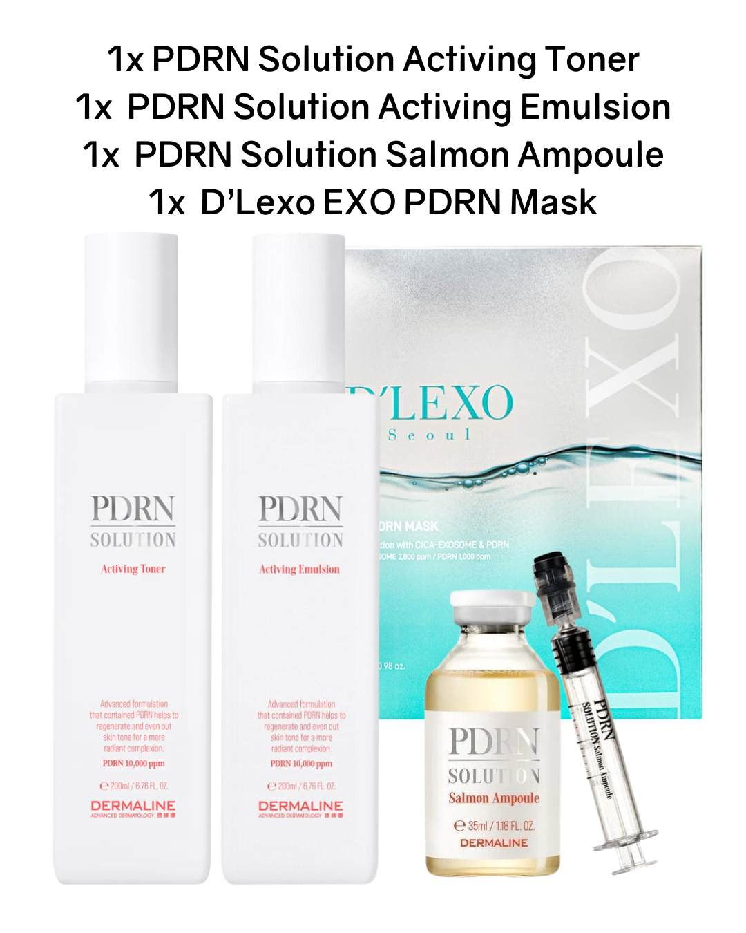 [PROMO] Dermaline Bundle (Toner + Emulsion + Ampoule + Mask)