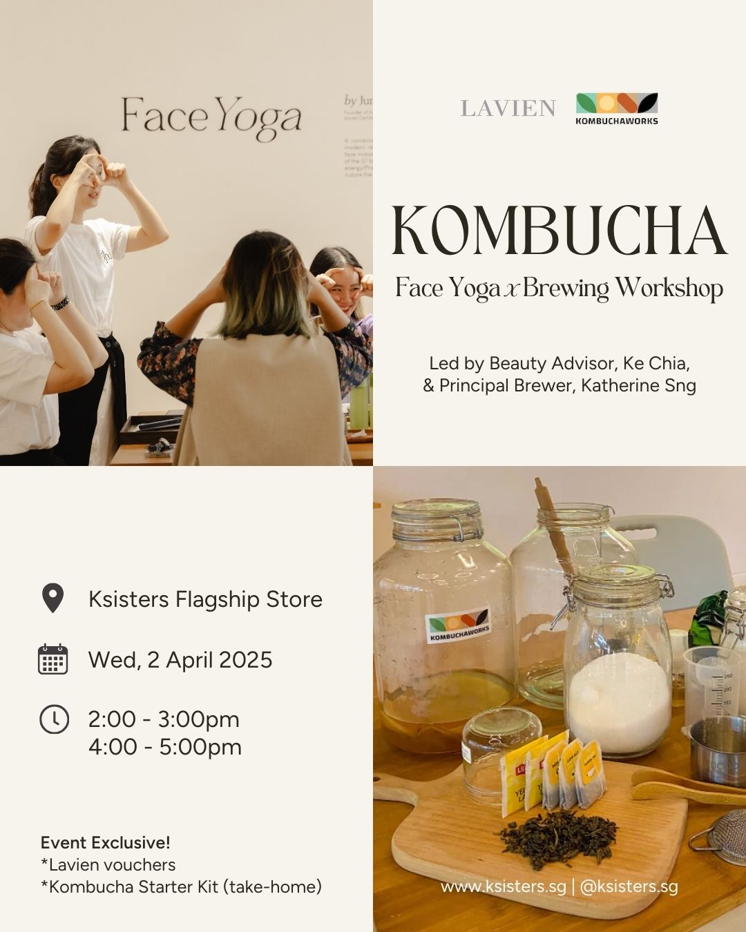Kombu Biome Face Yoga & Kombucha Brewing Workshop