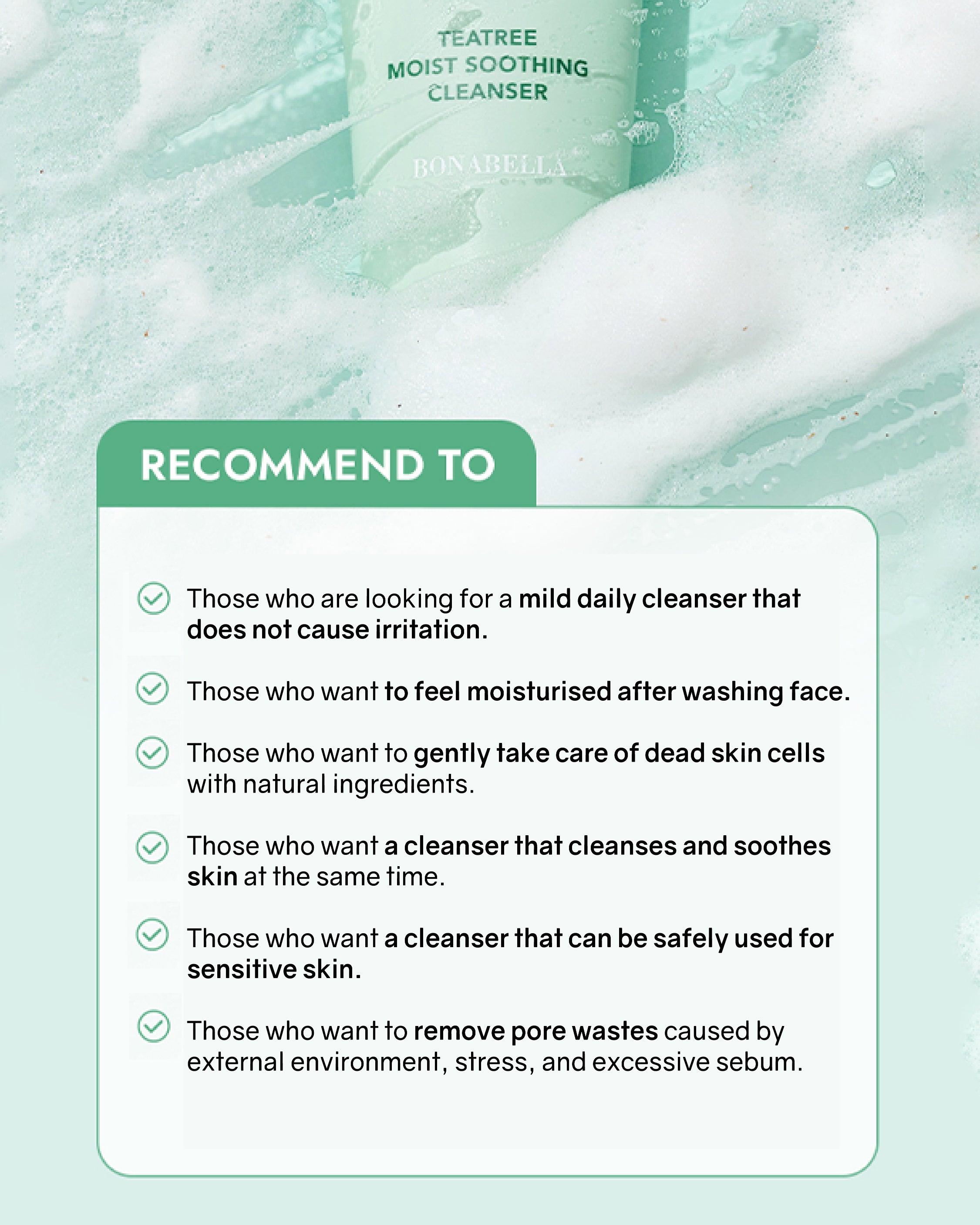 [Online Exclusive] Bonabella Teatree Moist Soothing Cleanser