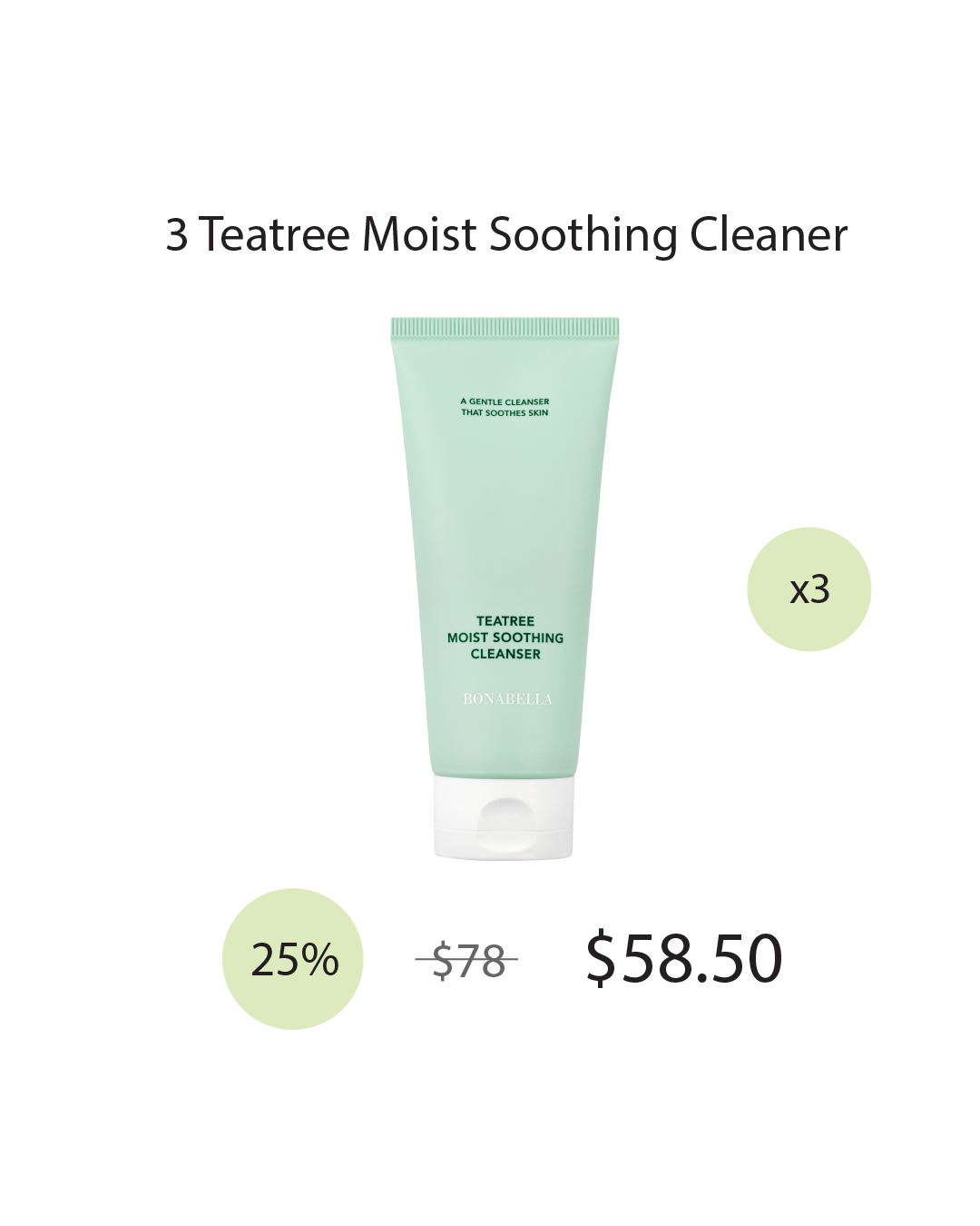 [Online Exclusive] Bonabella Teatree Moist Soothing Cleanser
