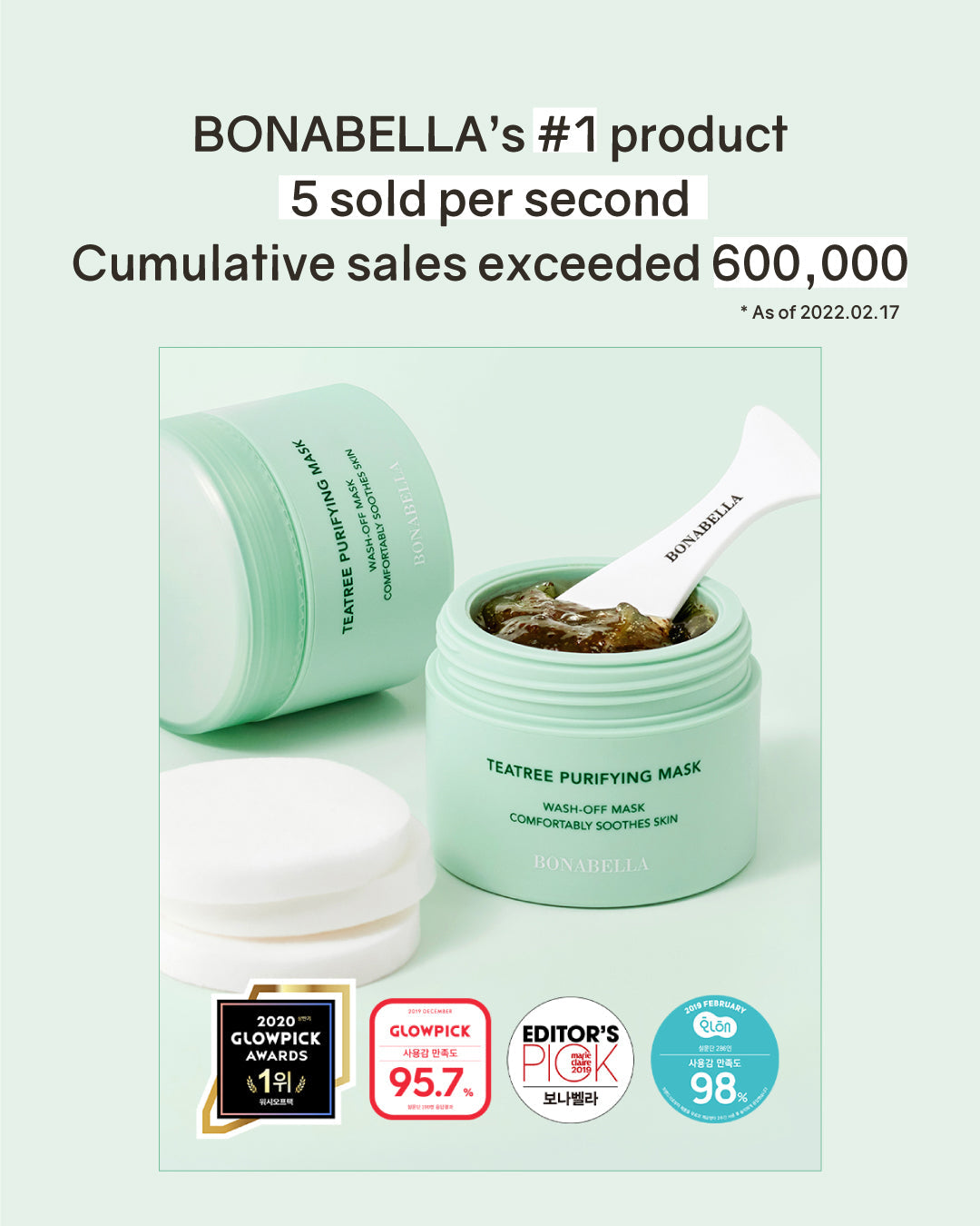 [Online Exclusive] Bonabella Teatree Purifying Mask